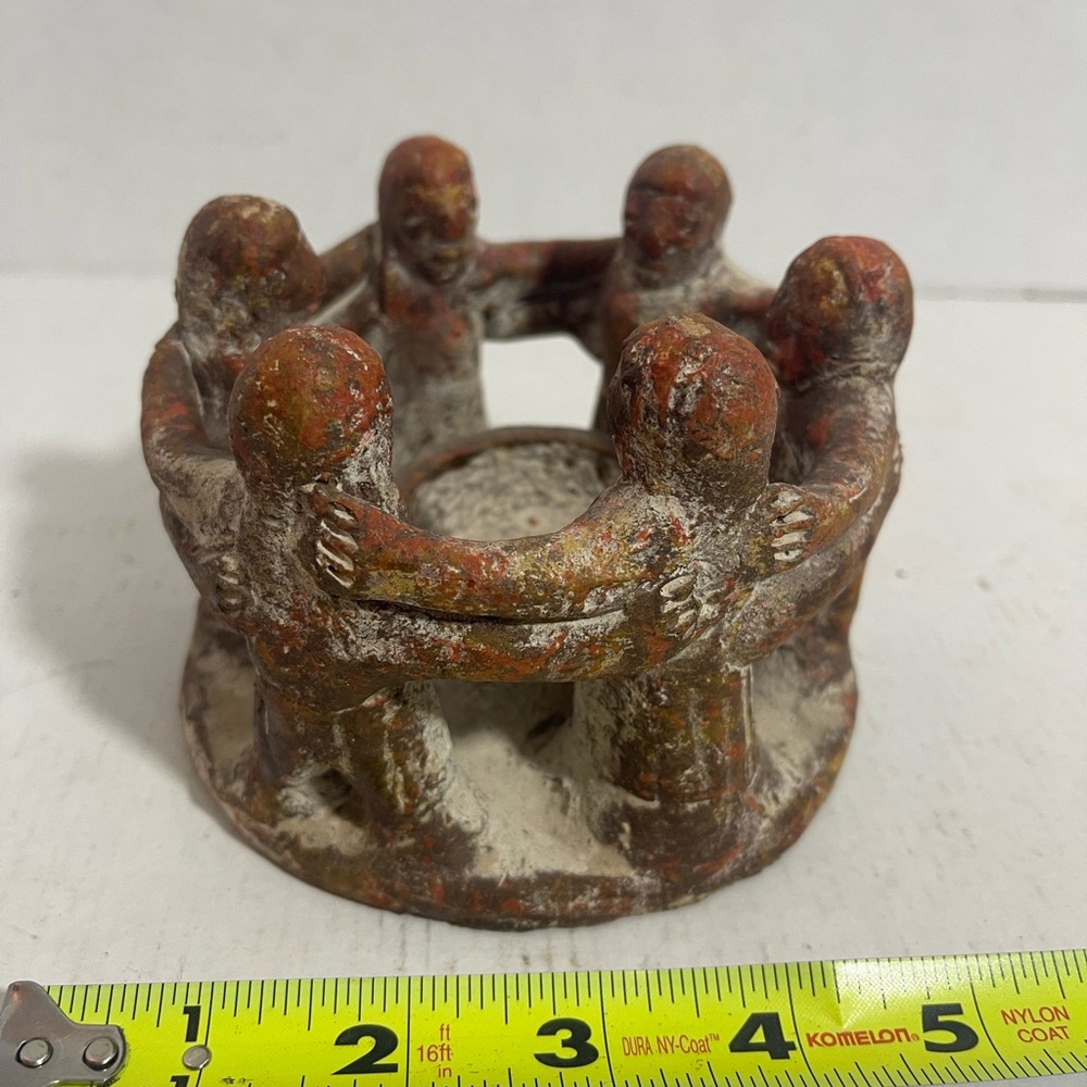 SOLD Circle of friends, Mexican pottery candleholder